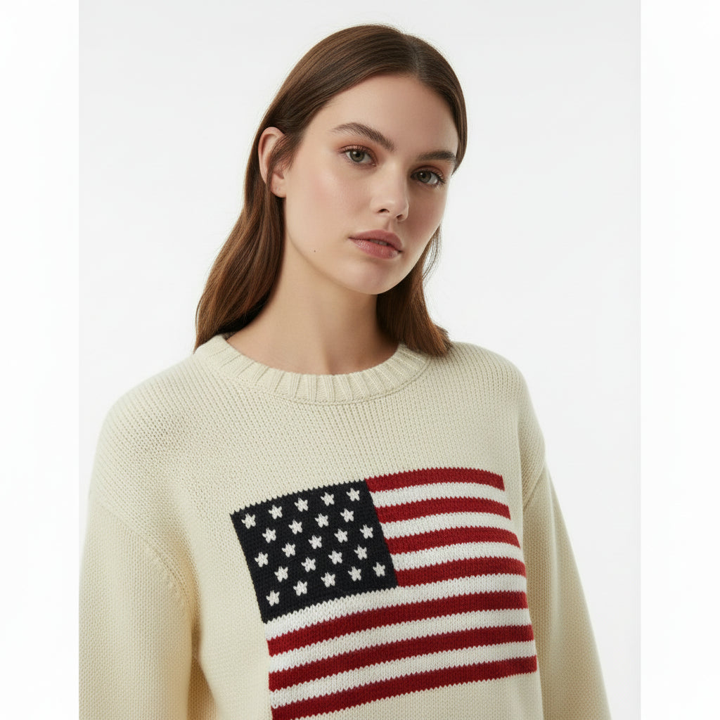 Sofie | Maglione con Bandiera Americana