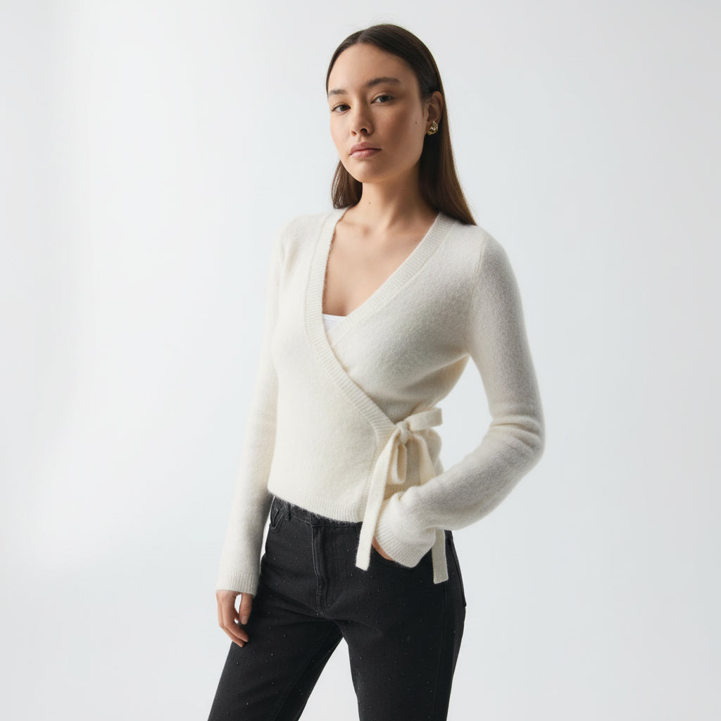 knitted wrap cardigan