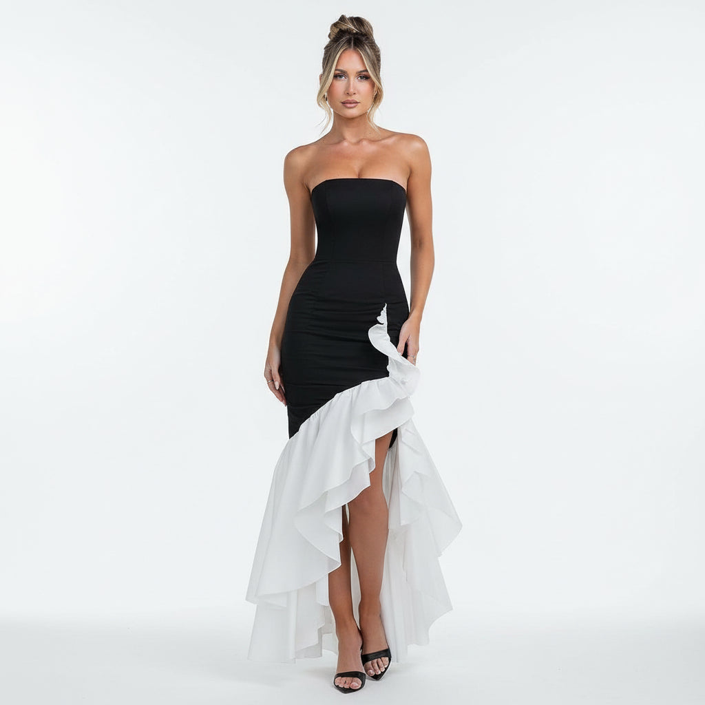 Abito Maxi Angelina - Nero/Bianco
